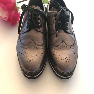 Oxford Pewter Platform Shoes